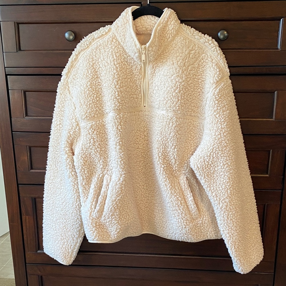H&M Half-zip Teddy Fleece Sweatshirt - Picture 2 of 6